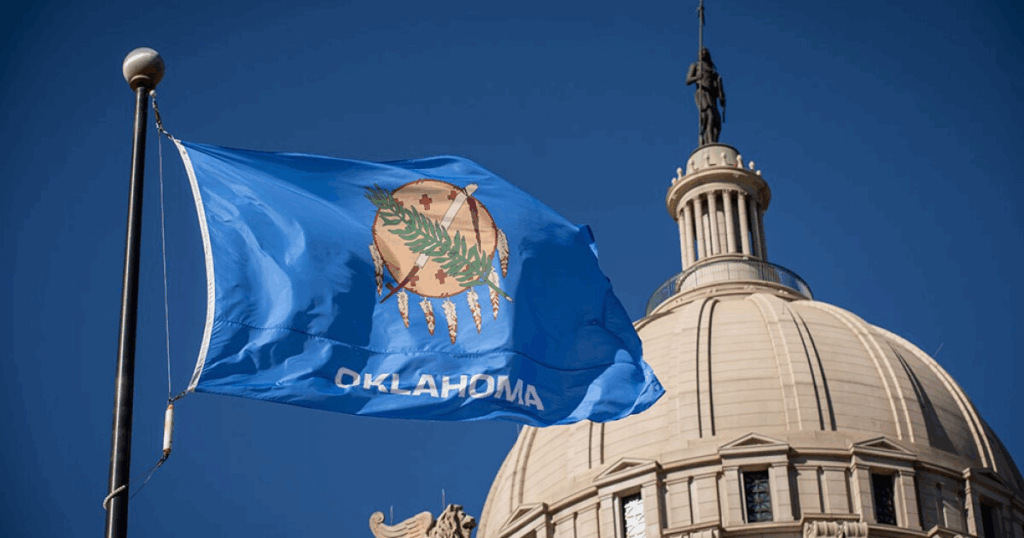 Oklahoma Flag at State Capitol Building